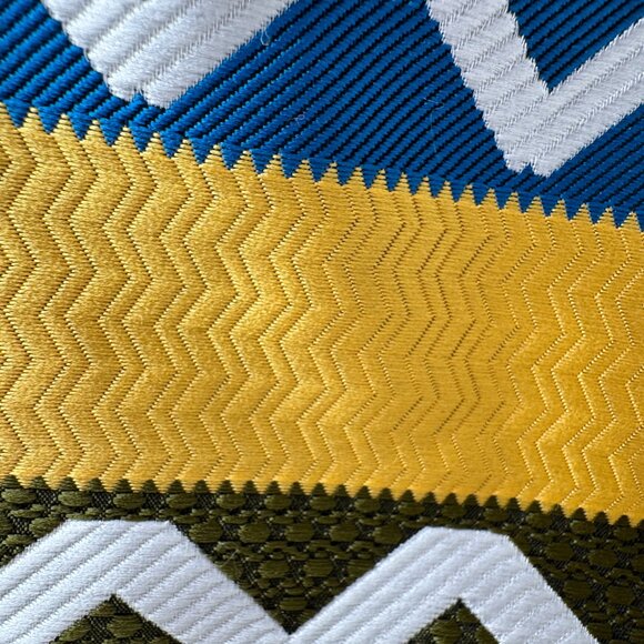 Lanvin premium fabric Abstract Tie โ Yellow, Blue, Green 1970s - Picture 3 of 6